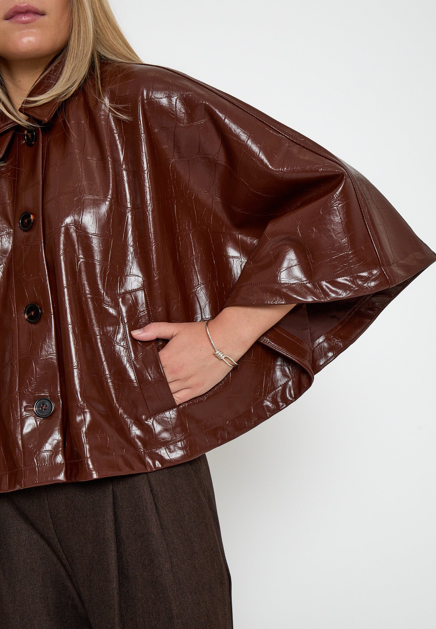 Peppercorn PCSerafina Cape Jacket 342 Cognac