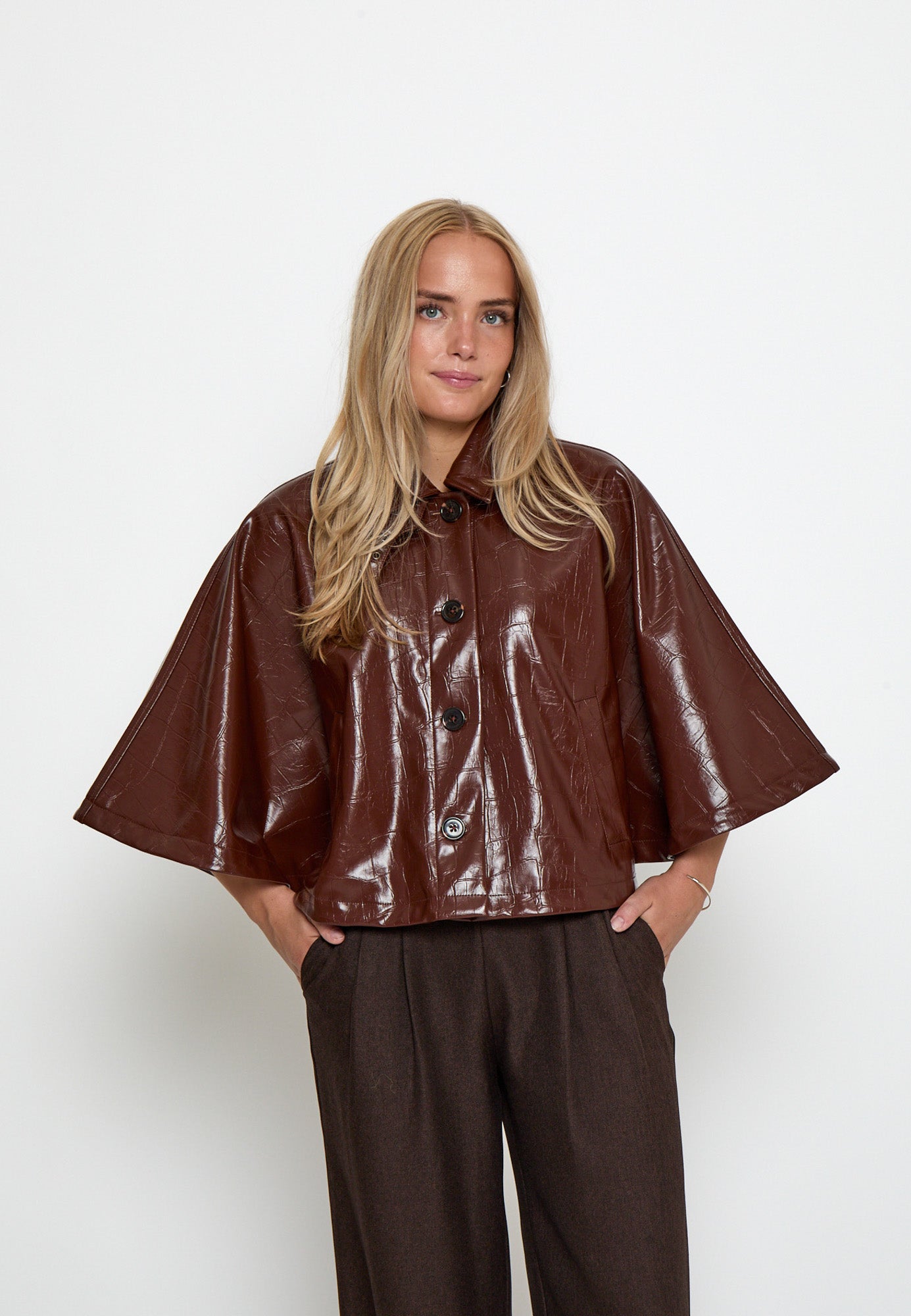 Peppercorn PCSerafina Cape Jacket 342 Cognac