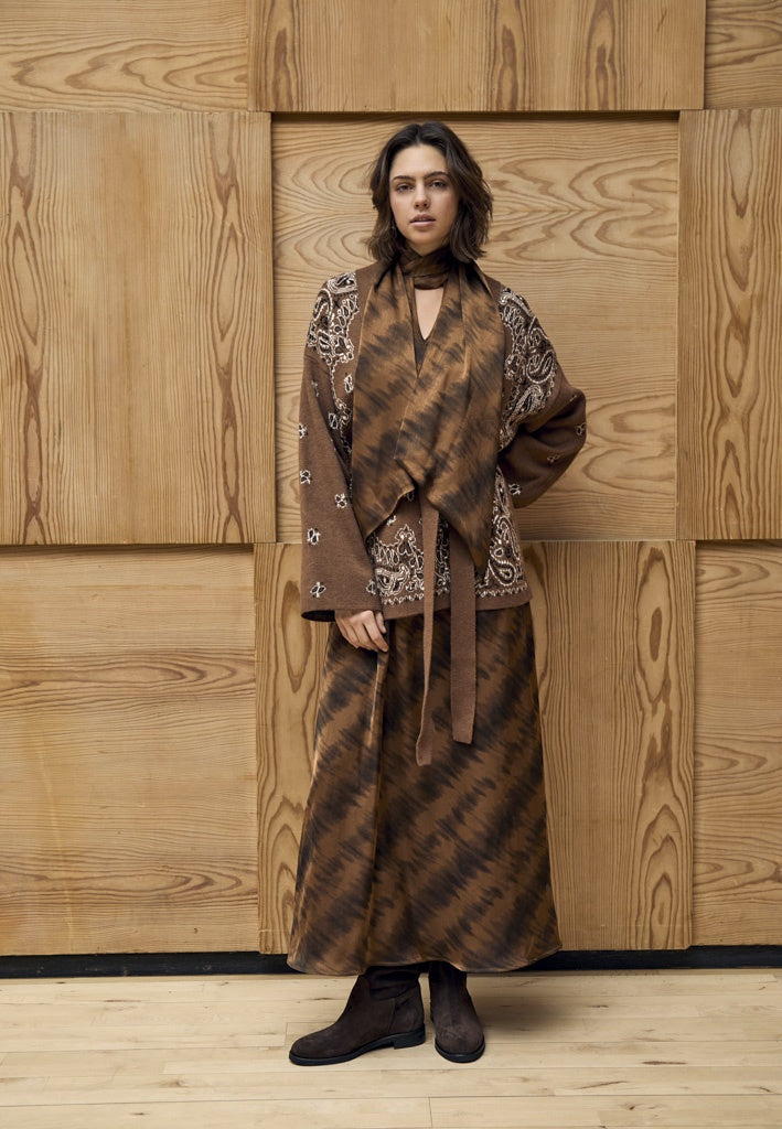 Peppercorn PCShannie Cardigan Cardigans 5050J Toffee Jacquard
