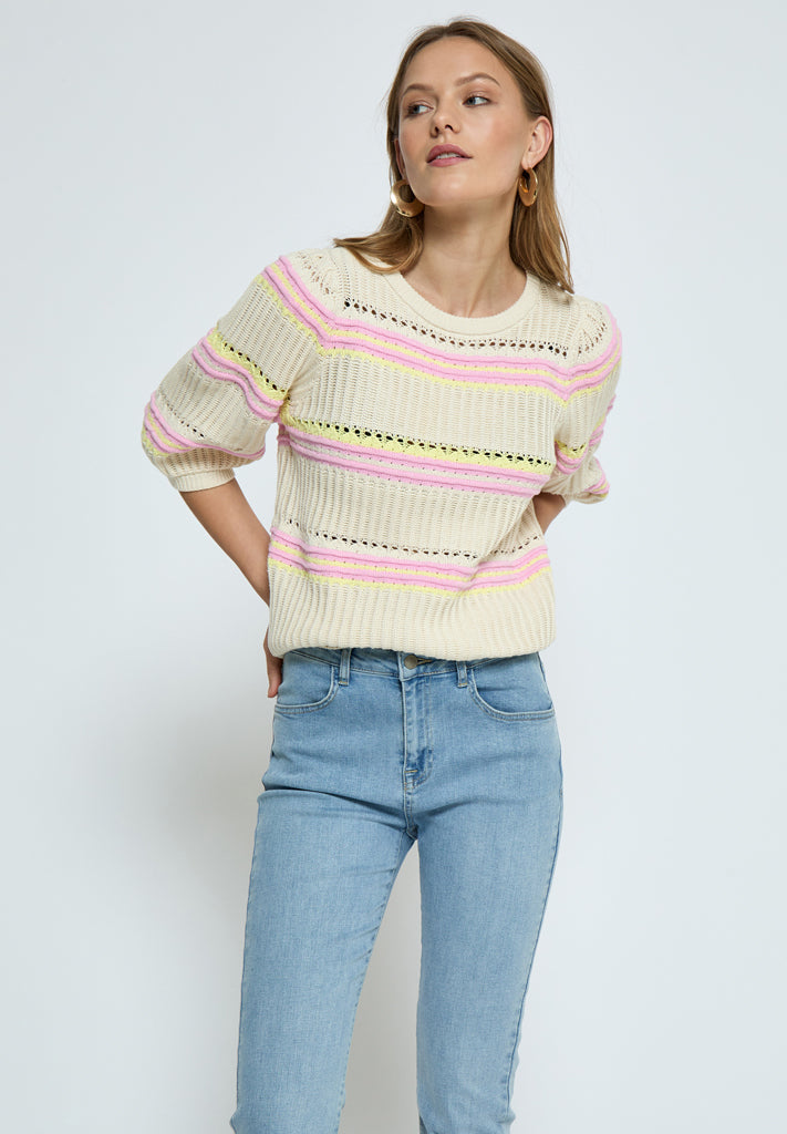Peppercorn PCSigna Pullover Pullover 0011S Gardenia Stripe