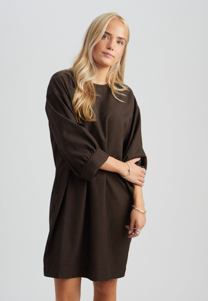 Peppercorn PCSilva Selda Dress Dress 3960M Java Brown Melange