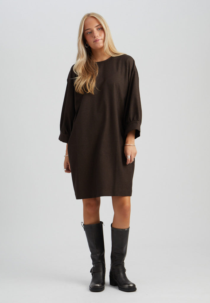 Peppercorn PCSilva Selda Dress Dress 3960M Java Brown Melange