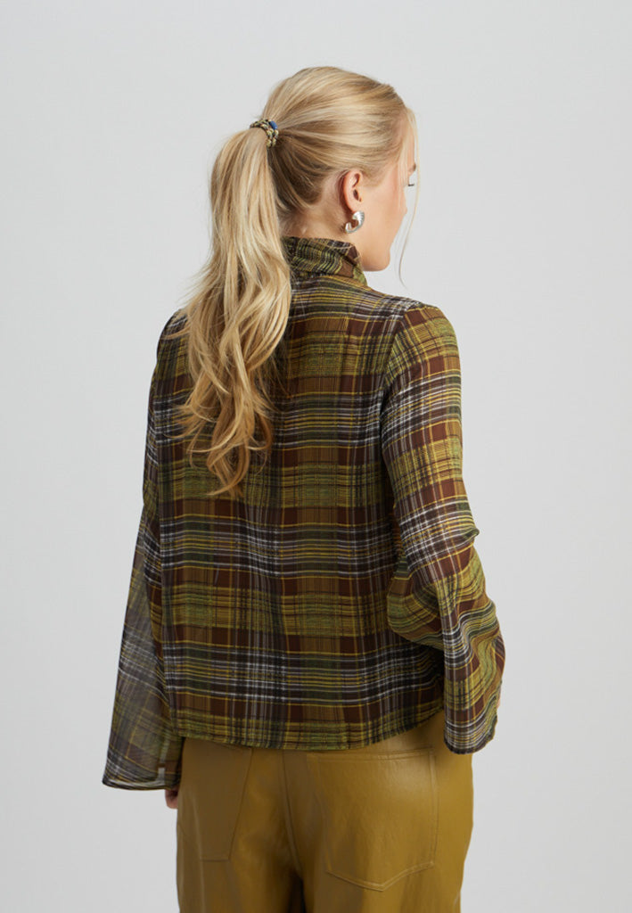 Peppercorn Simone blouse - Wild Lime Check