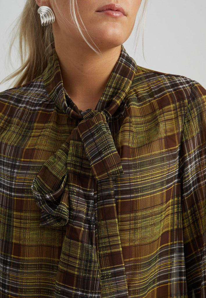 Peppercorn Simone blouse - Wild Lime Check
