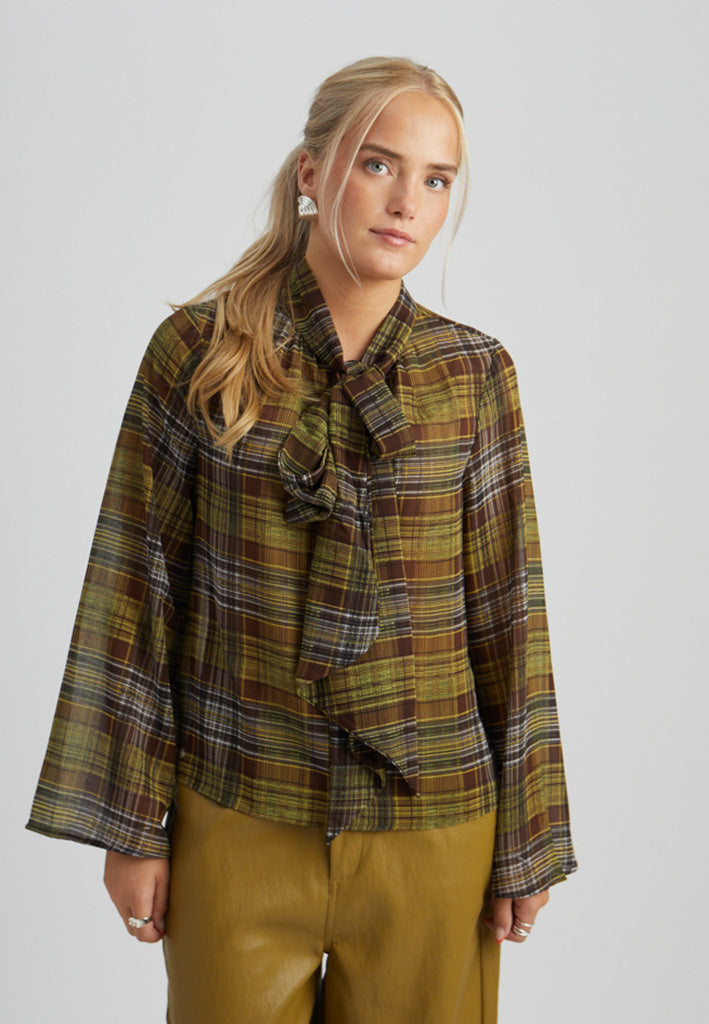 Peppercorn Simone blouse - Wild Lime Check