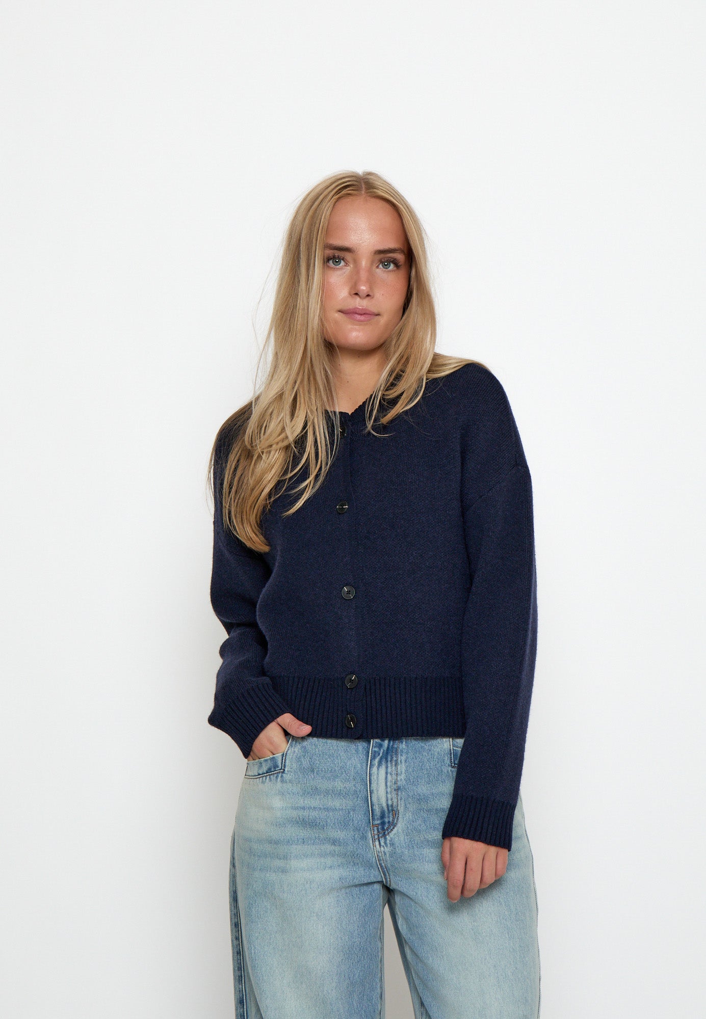 Peppercorn PCSindy Knit Bomber Cardigans 2994 Sky Captain