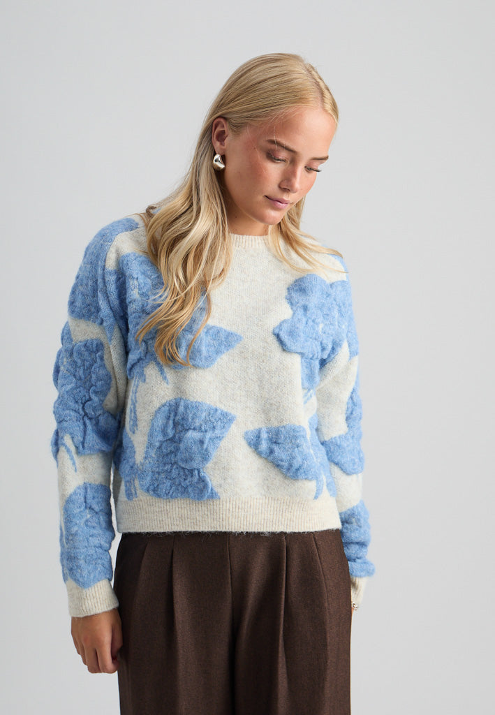Peppercorn PCSine GRS RWS Knit Pullover Pullover 2206J Fog Sand Jacquard