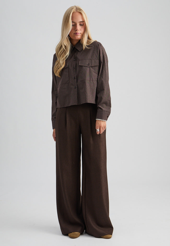 Peppercorn PCSolveig Shirt Shirt 3960S Java Brown Stripe