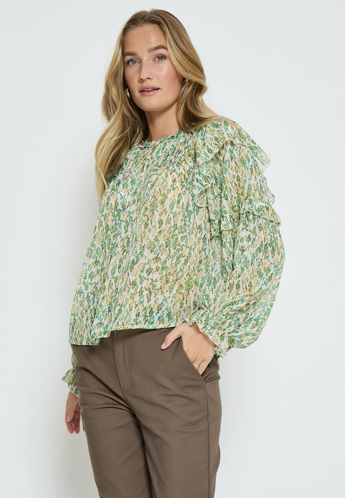 Peppercorn PCSophie Blouse Blouse 3061P Guacamole Green Print