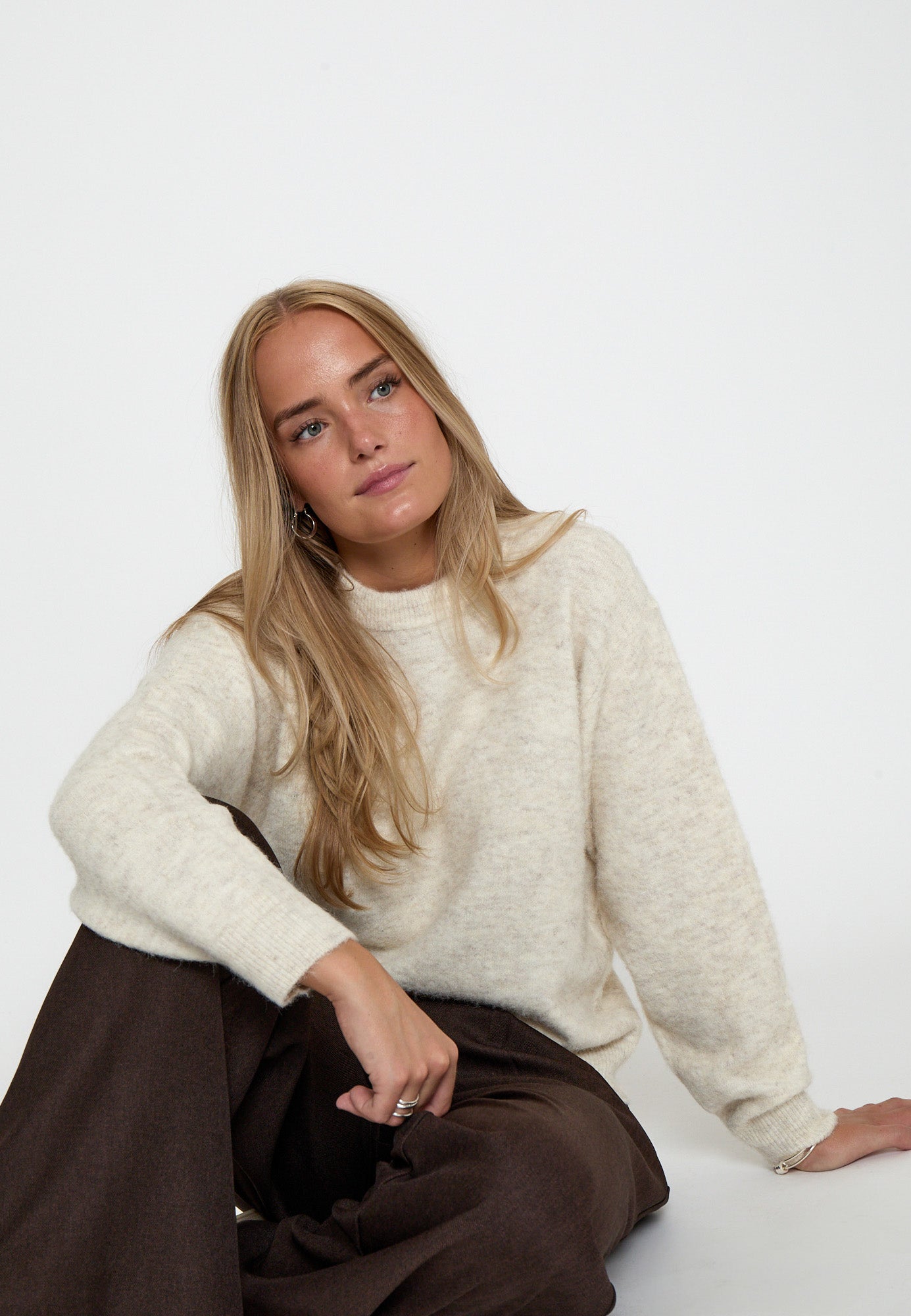 Peppercorn PCSylvie RWS GRS Knit Pullover Pullover 0202M Whitecap Grey mel