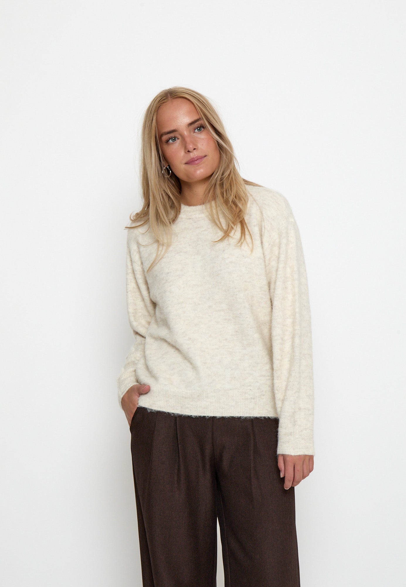 Peppercorn PCSylvie RWS GRS Knit Pullover Pullover 0202M Whitecap Grey mel