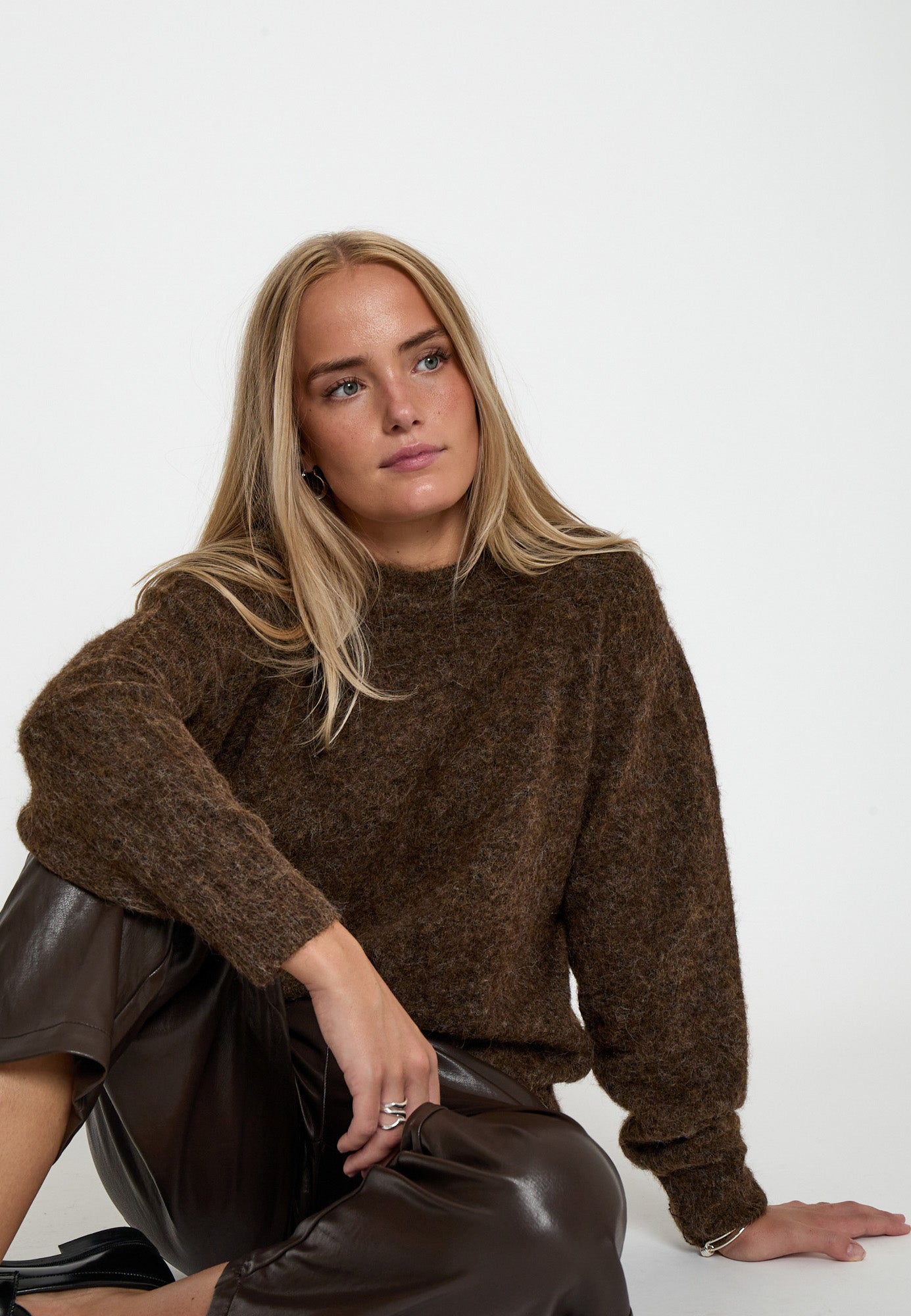 Peppercorn PCSylvie RWS GRS Knit Pullover Pullover 3960M Java Brown Melange