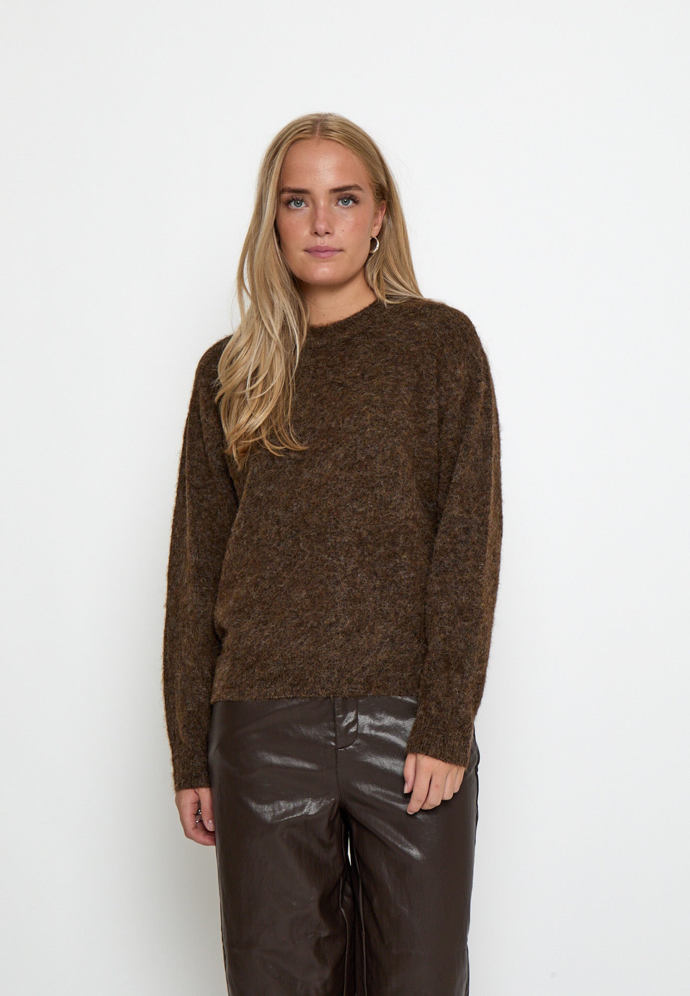 Peppercorn PCSylvie RWS GRS Knit Pullover Pullover 3960M Java Brown Melange
