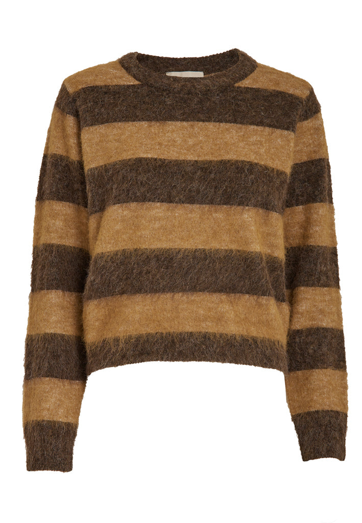 Peppercorn PCSylvie RWS GRS Stripe Pullover Pullover 3960S Java Brown Stripe