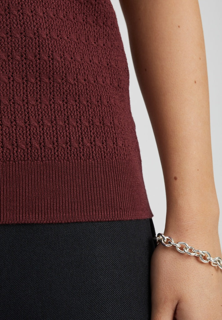 Peppercorn PCTala Puff Knit Pullover Pullover 0905 Tawny Port