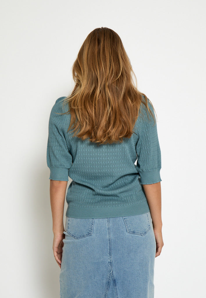 Peppercorn PCTala Puff Knit Pullover Pullover 1521 Smoke Blue