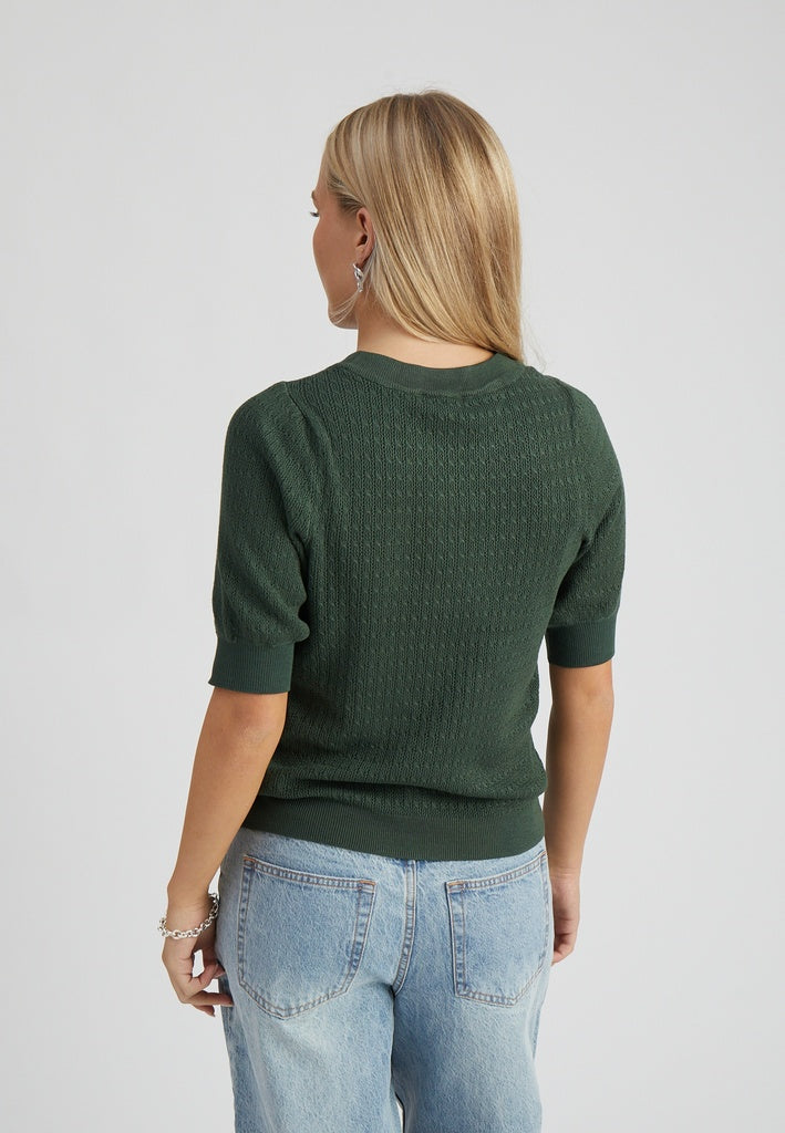 Peppercorn PCTala Puff Knit Pullover Pullover 4112 Jungle Green