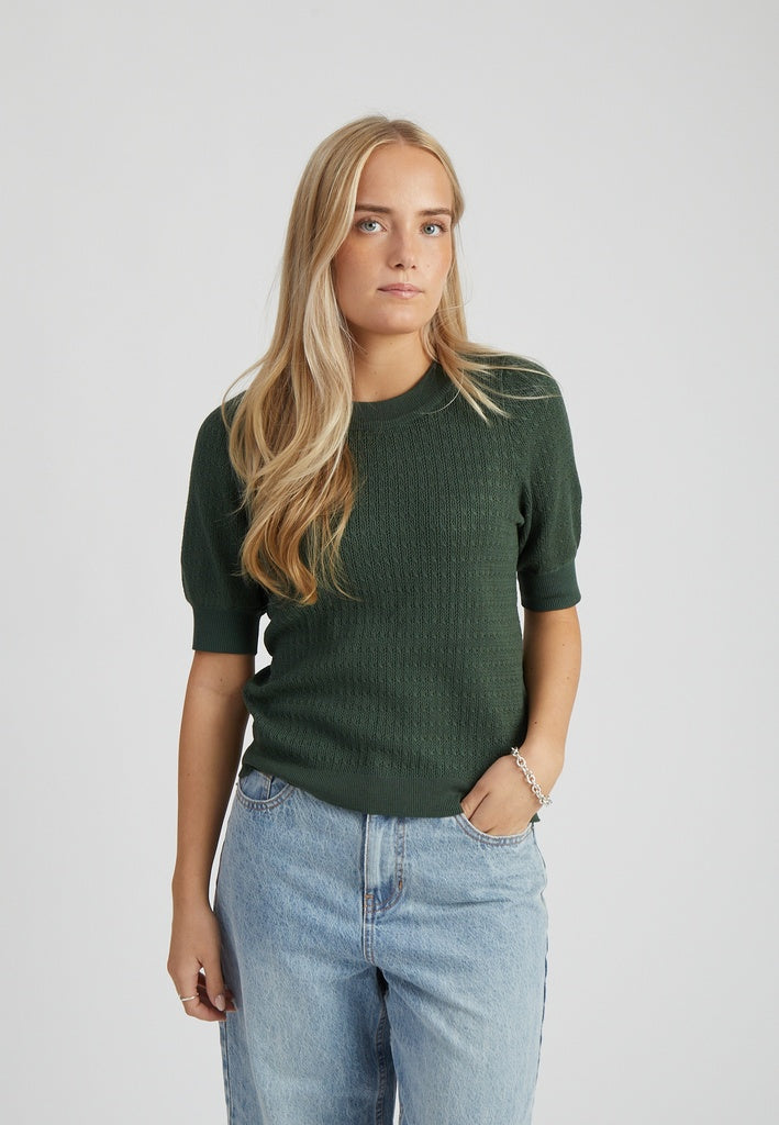 Peppercorn PCTala Puff Knit Pullover Pullover 4112 Jungle Green