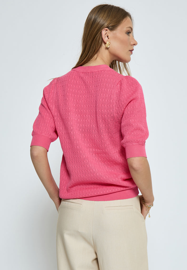 Peppercorn PCTala Puff Knit Pullover Pullover 7014 Camellia Rose Pink