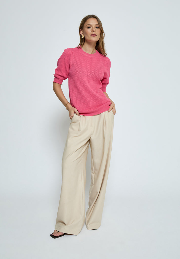 Peppercorn PCTala Puff Knit Pullover Pullover 7014 Camellia Rose Pink