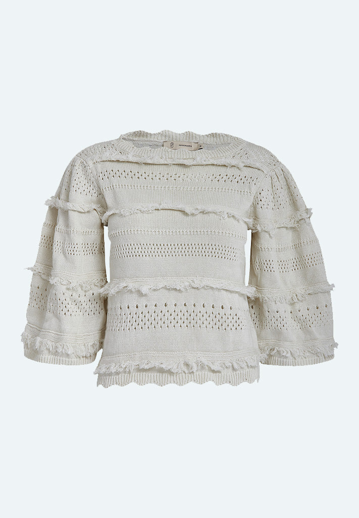 Peppercorn PCTamanna Balloon Knit Top Pullover 0011 Gardenia