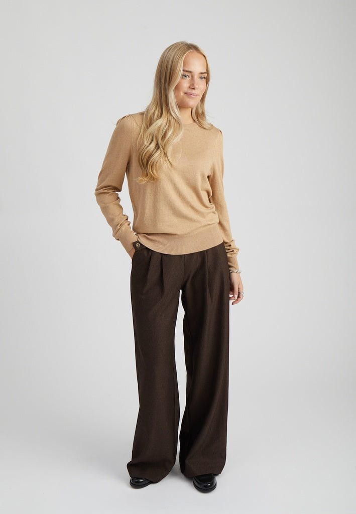 Peppercorn PCTana Knit Pullover Pullover 0273M Warm Sand Melange