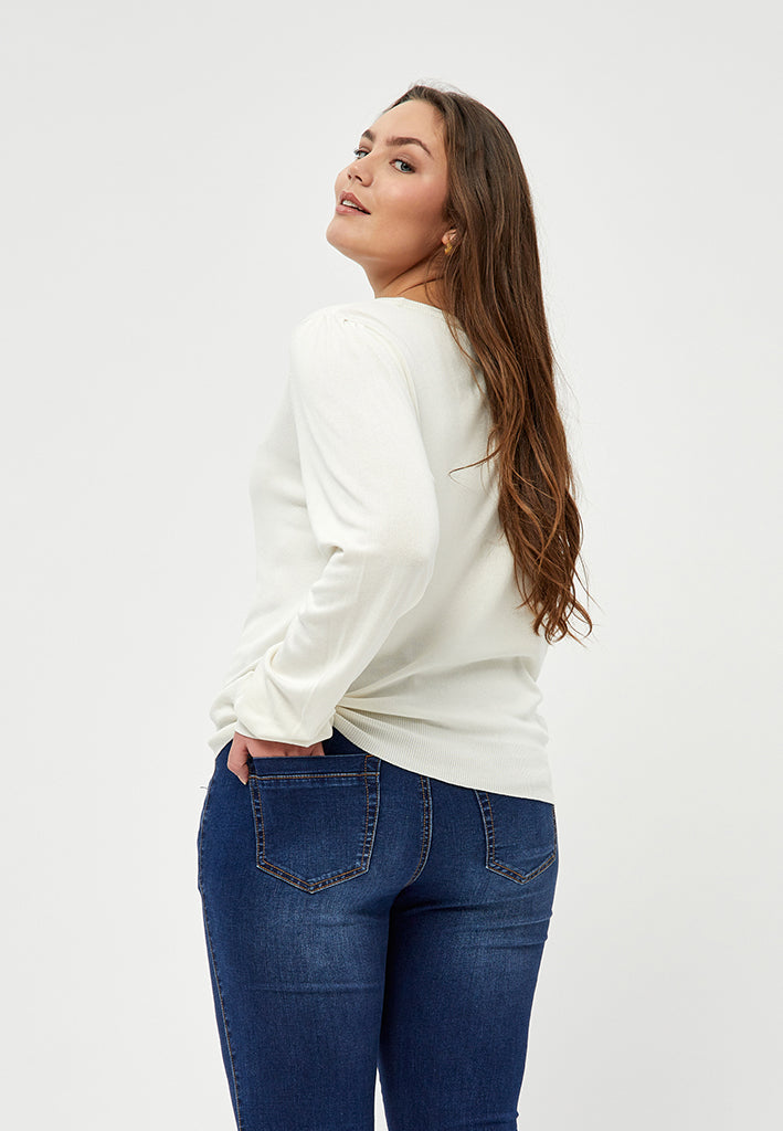 Peppercorn PCTana Knit Pullover Curve Pullover 235 Cloud Dancer