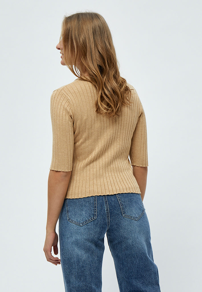 Peppercorn PCTana Rib Pullover Pullover 0273M Warm Sand Melange