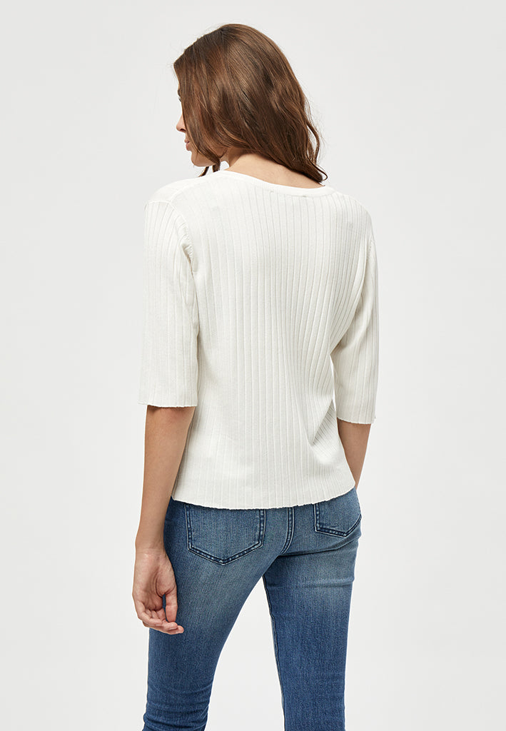 Peppercorn PCTana Rib Pullover Pullover 235 Cloud Dancer