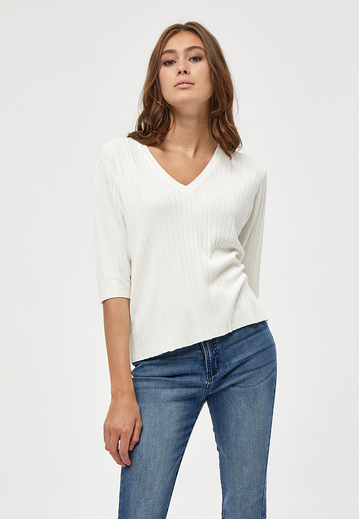 Peppercorn PCTana Rib Pullover Pullover 235 Cloud Dancer
