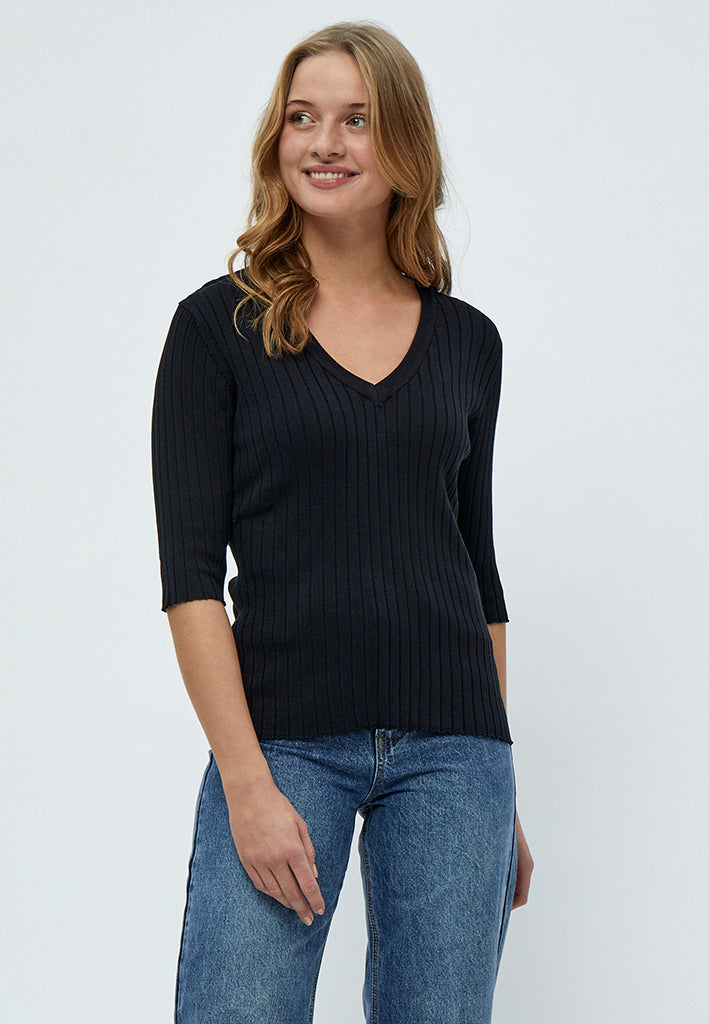 Peppercorn PCTana Rib Pullover Pullover 9000 Black