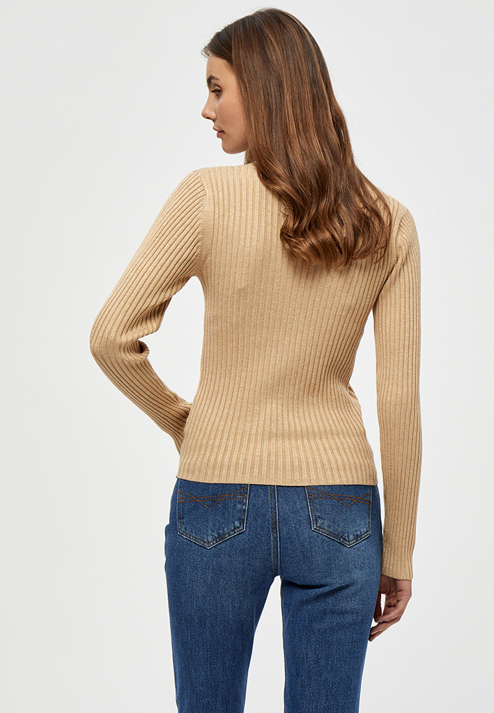 Peppercorn PCTana V Cardigan Cardigans 0273M Warm Sand Melange
