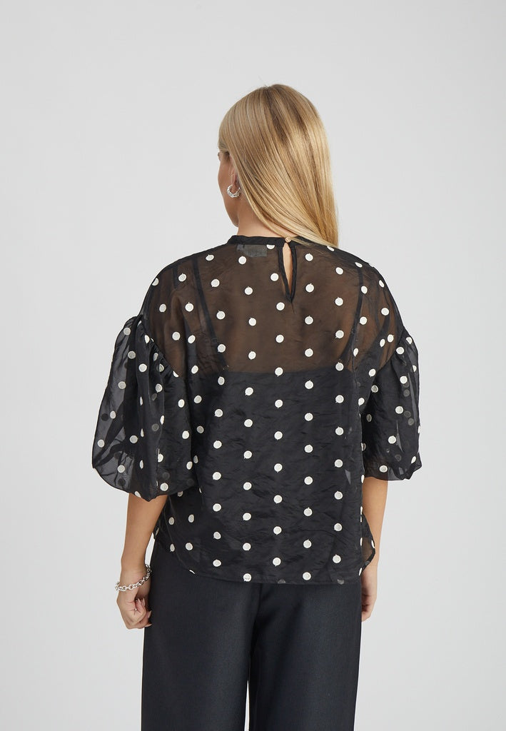 Peppercorn PCTasneem Blouse Blouse 9000J Black Jacquard