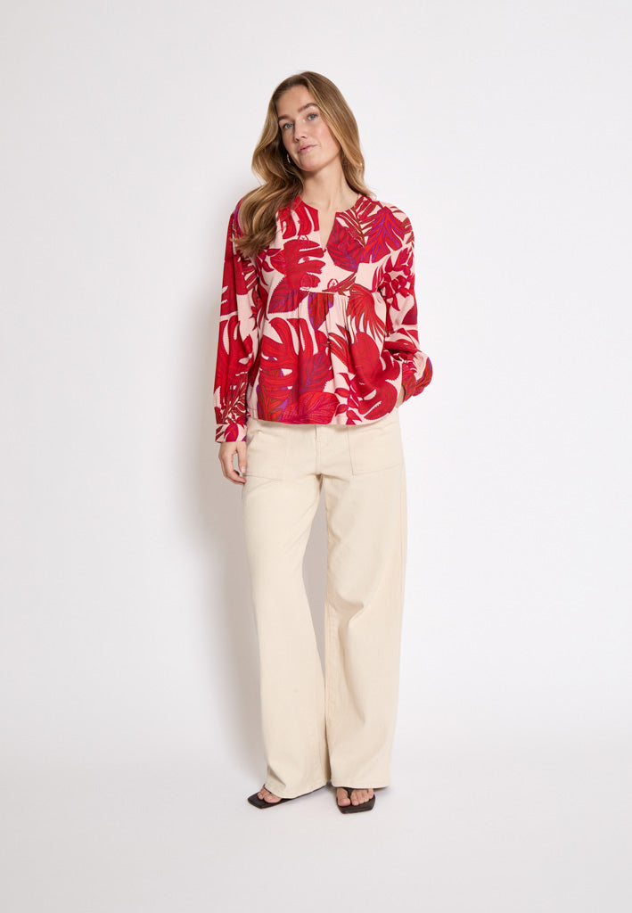 Peppercorn PCTilly V Blouse Blouse 4039P Virtual Pink Print