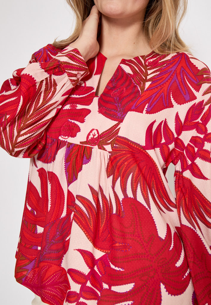 Peppercorn PCTilly V Blouse Blouse 4039P Virtual Pink Print