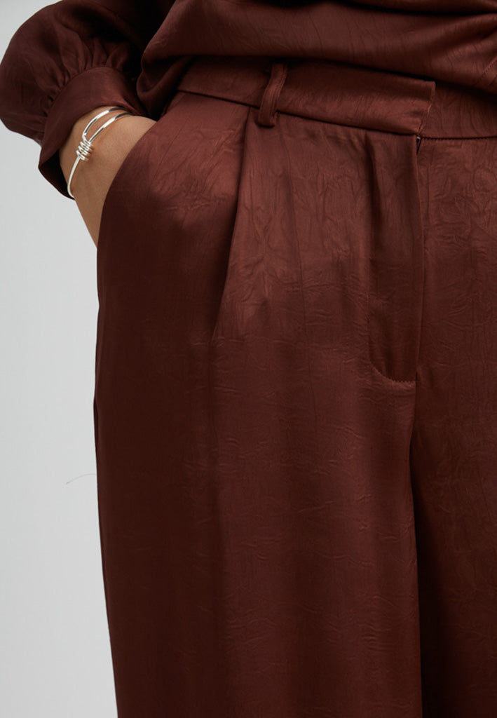 Peppercorn PCTina Pant Pant 4980MET Chocolate Bordeaux