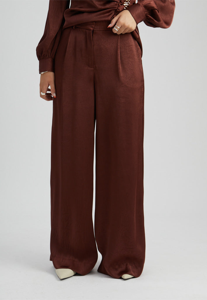 Peppercorn PCTina Pant Pant 4980MET Chocolate Bordeaux