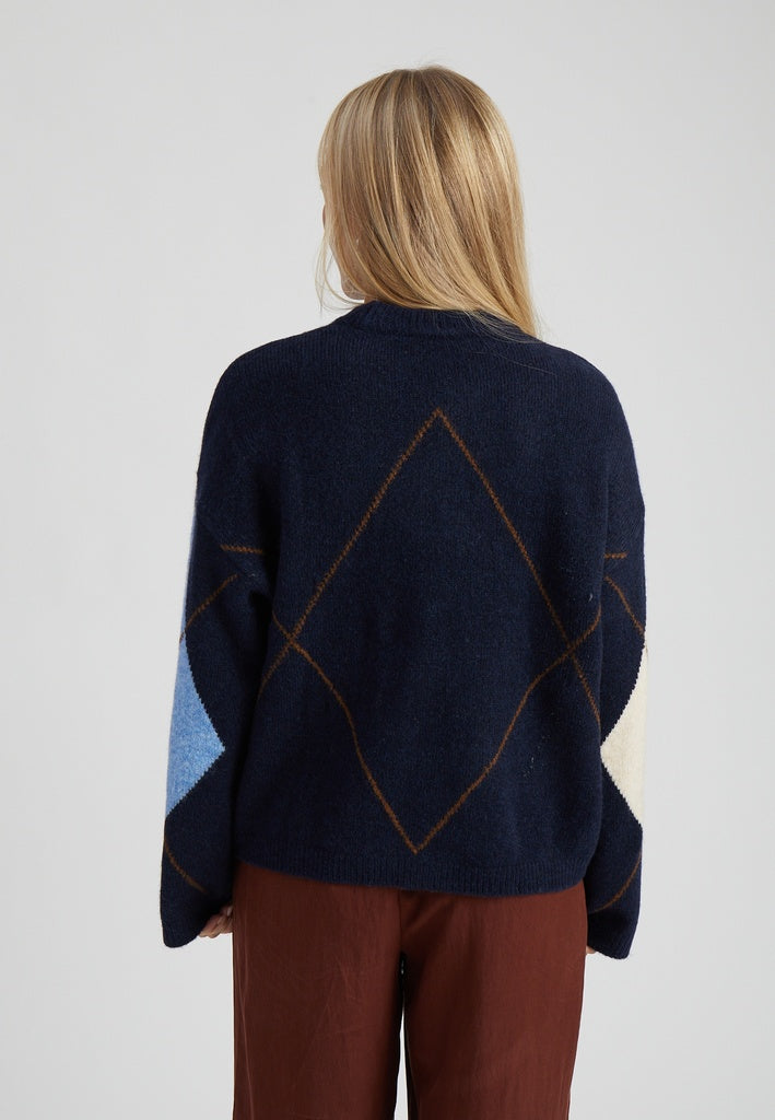 Peppercorn PCTirna RWS Jacquard Pullover Pullover 2994C Sky Captain Checked