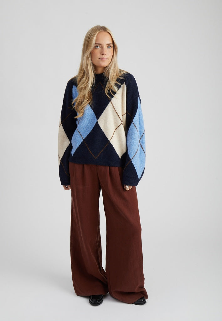 Peppercorn PCTirna RWS Jacquard Pullover Pullover 2994C Sky Captain Checked