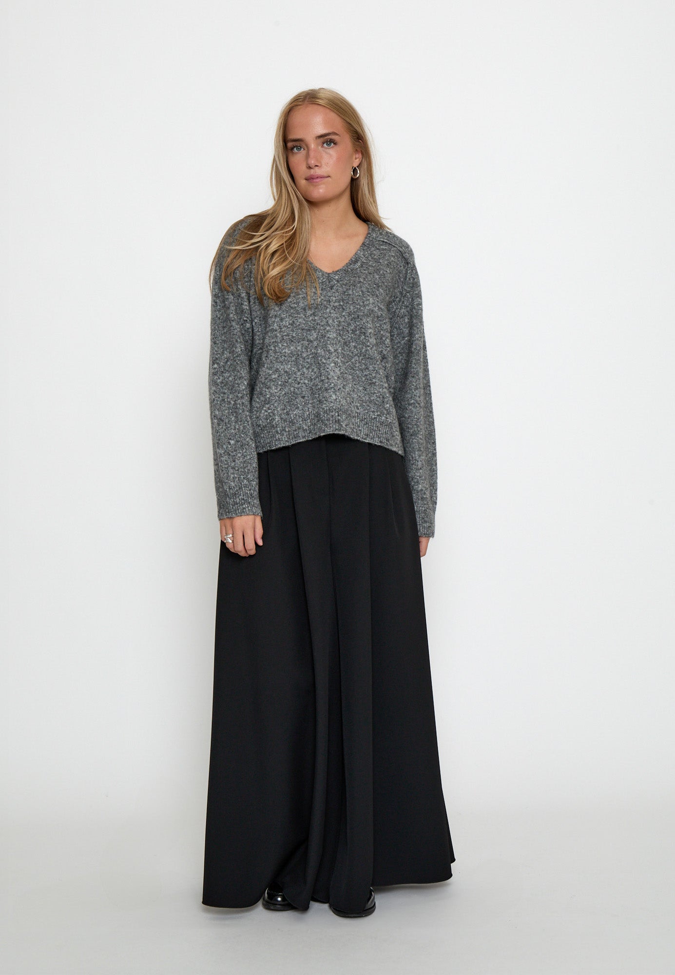 Peppercorn PCTirna RWS V-neck Pullover Pullover 113M Grey Melange