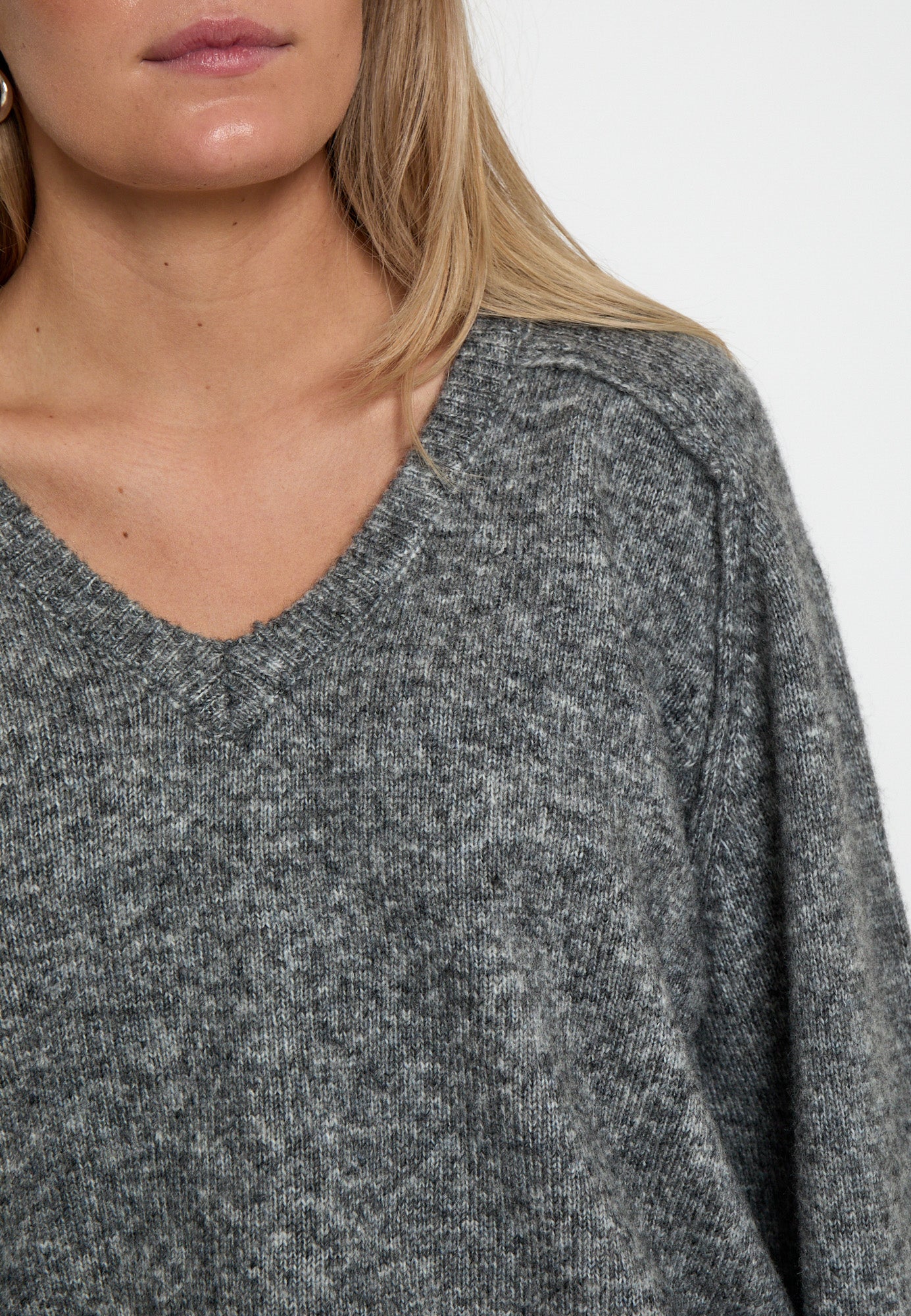 Peppercorn PCTirna RWS V-neck Pullover Pullover 113M Grey Melange