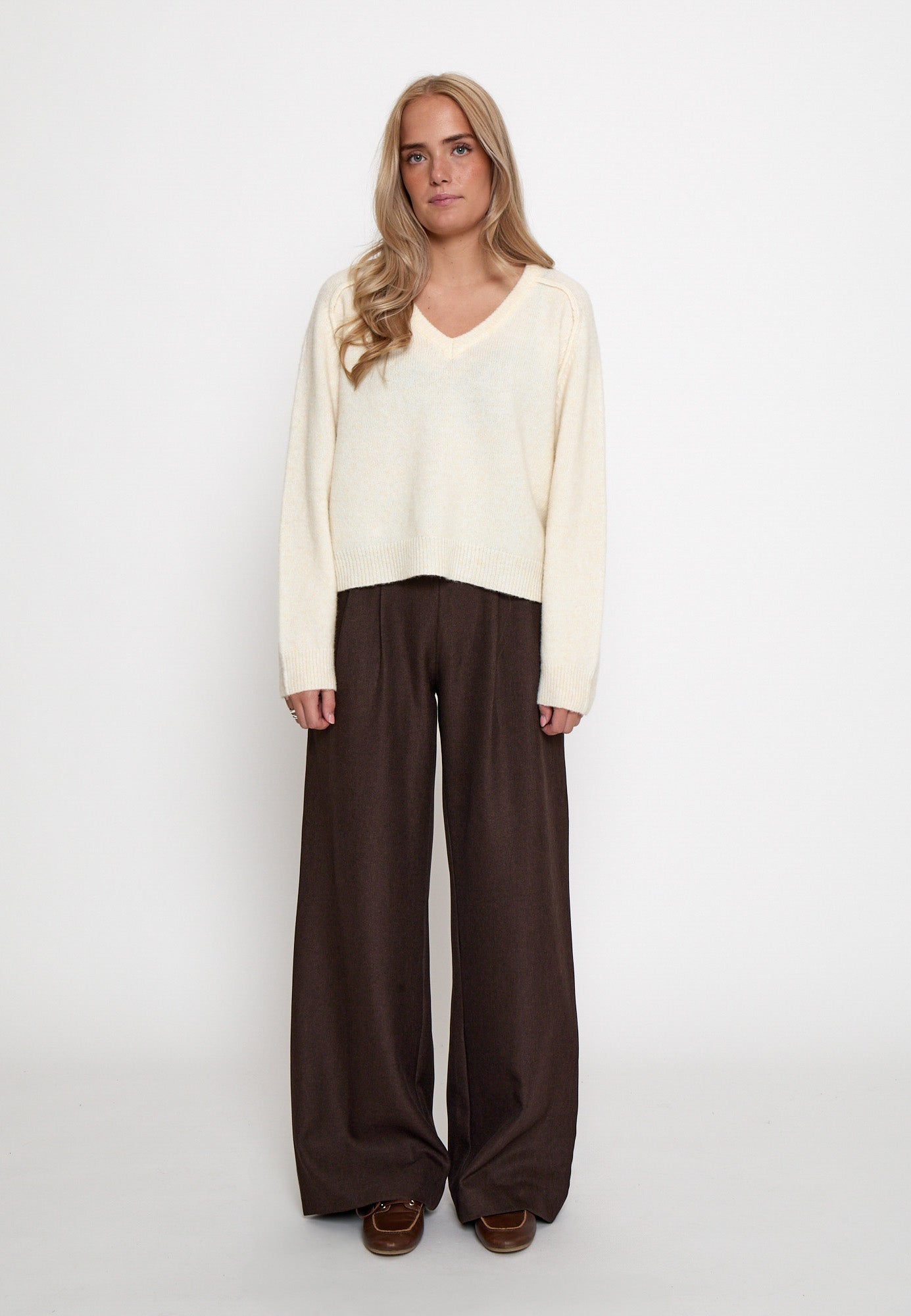 Peppercorn PCTirna RWS V-neck Pullover Pullover 2206 Fog Sand