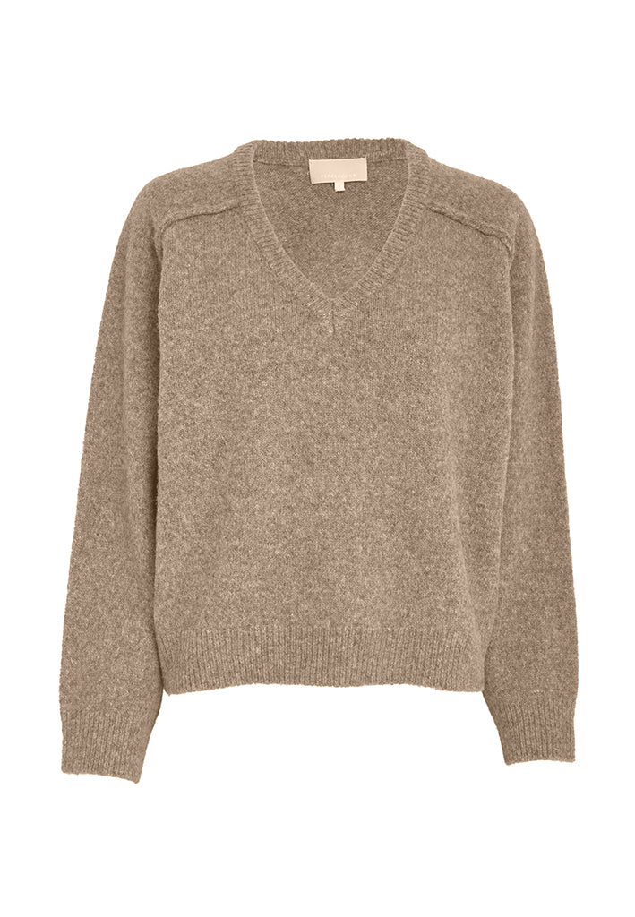 Peppercorn PCTirna RWS V-neck Pullover Pullover 5050M Toffee melange