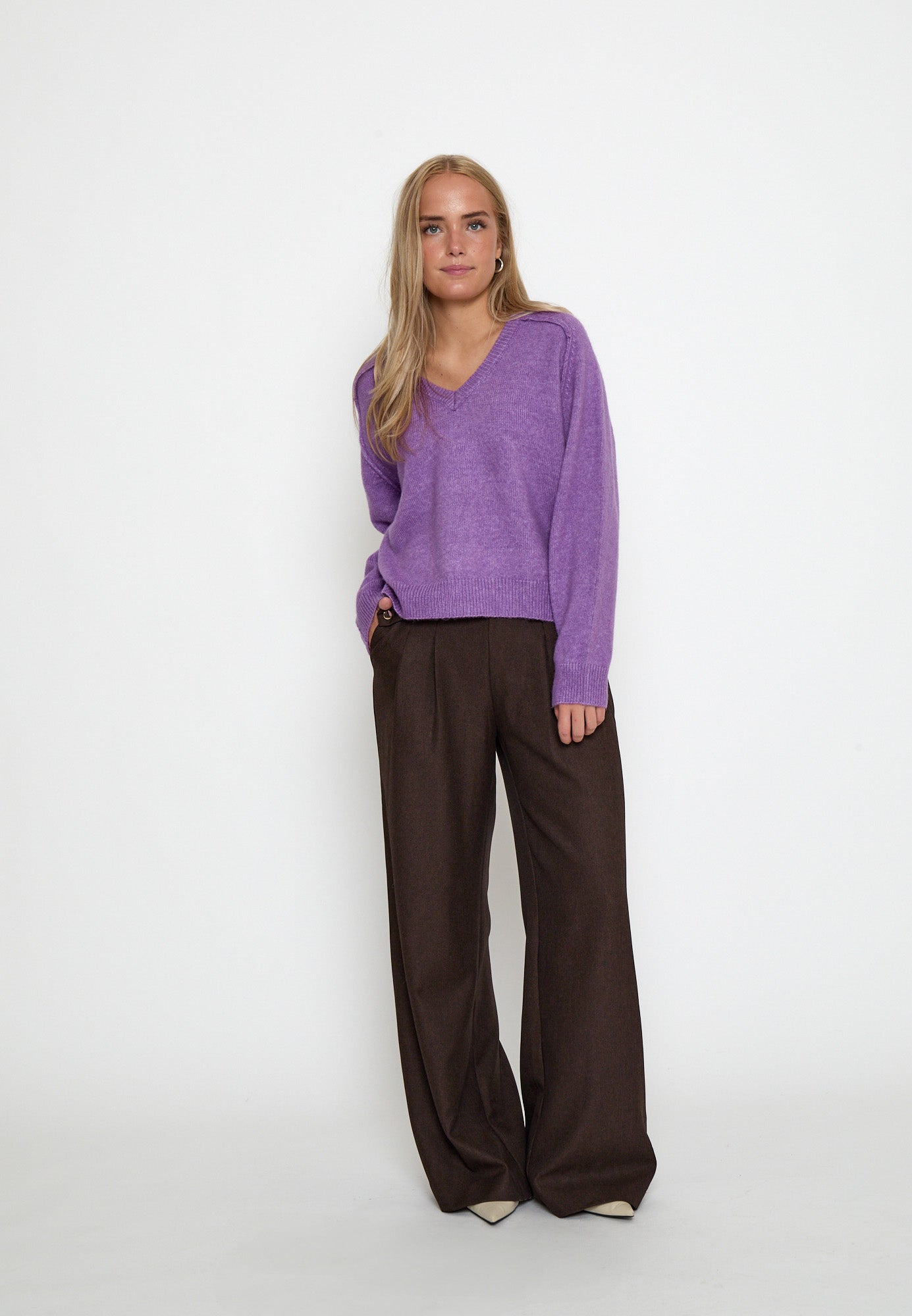 Peppercorn PCTirna RWS V-neck Pullover Pullover 7139M Bellflower melange