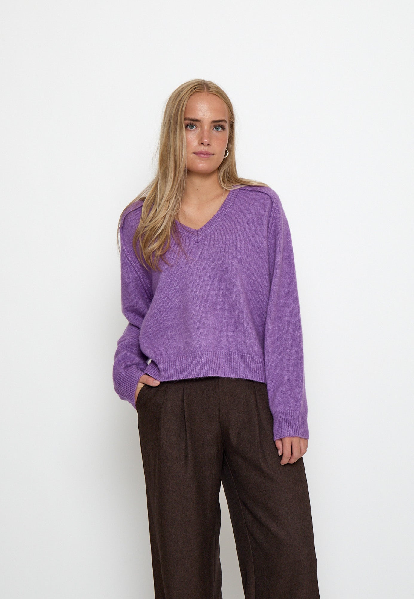 Peppercorn PCTirna RWS V-neck Pullover Pullover 7139M Bellflower melange