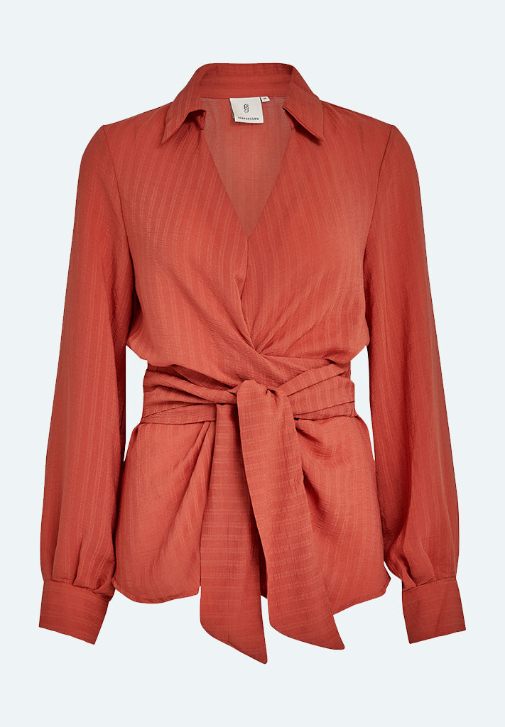 Peppercorn PCTonia V Shirt Blouse 6308 Mecca Orange
