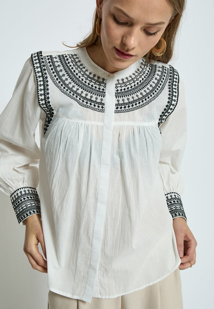 Peppercorn PCTorvi Shirt Shirt 235P Cloud Dancer Print