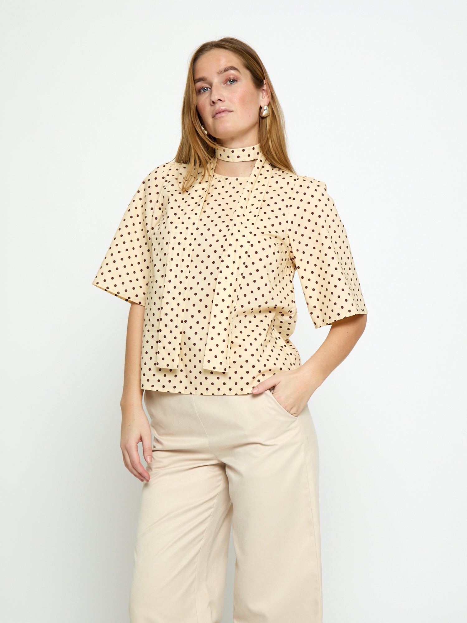 Peppercorn PCTyrell Wide Sleeve Blouse Blouse 9097P Dot Print