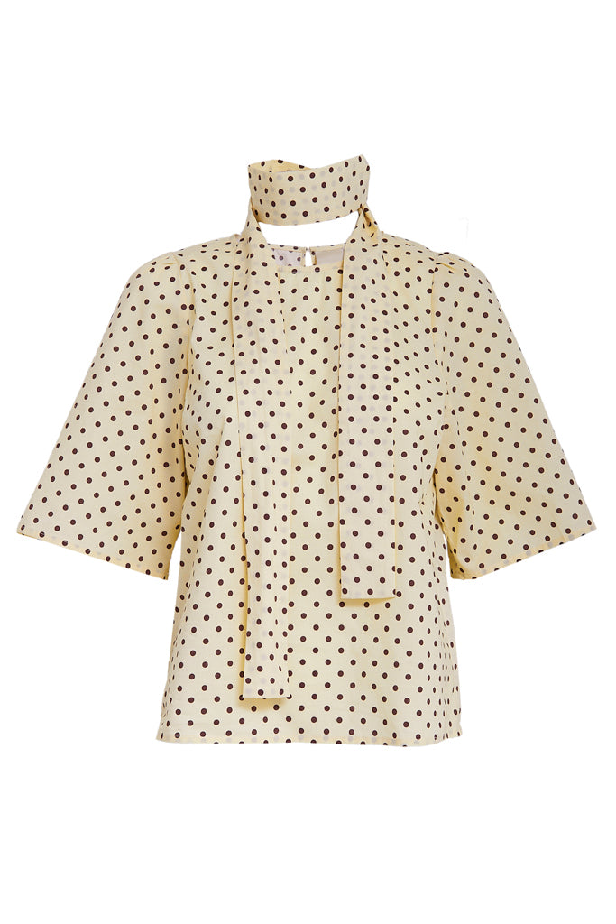Peppercorn PCTyrell Wide Sleeve Blouse Blouse 9097P Dot Print