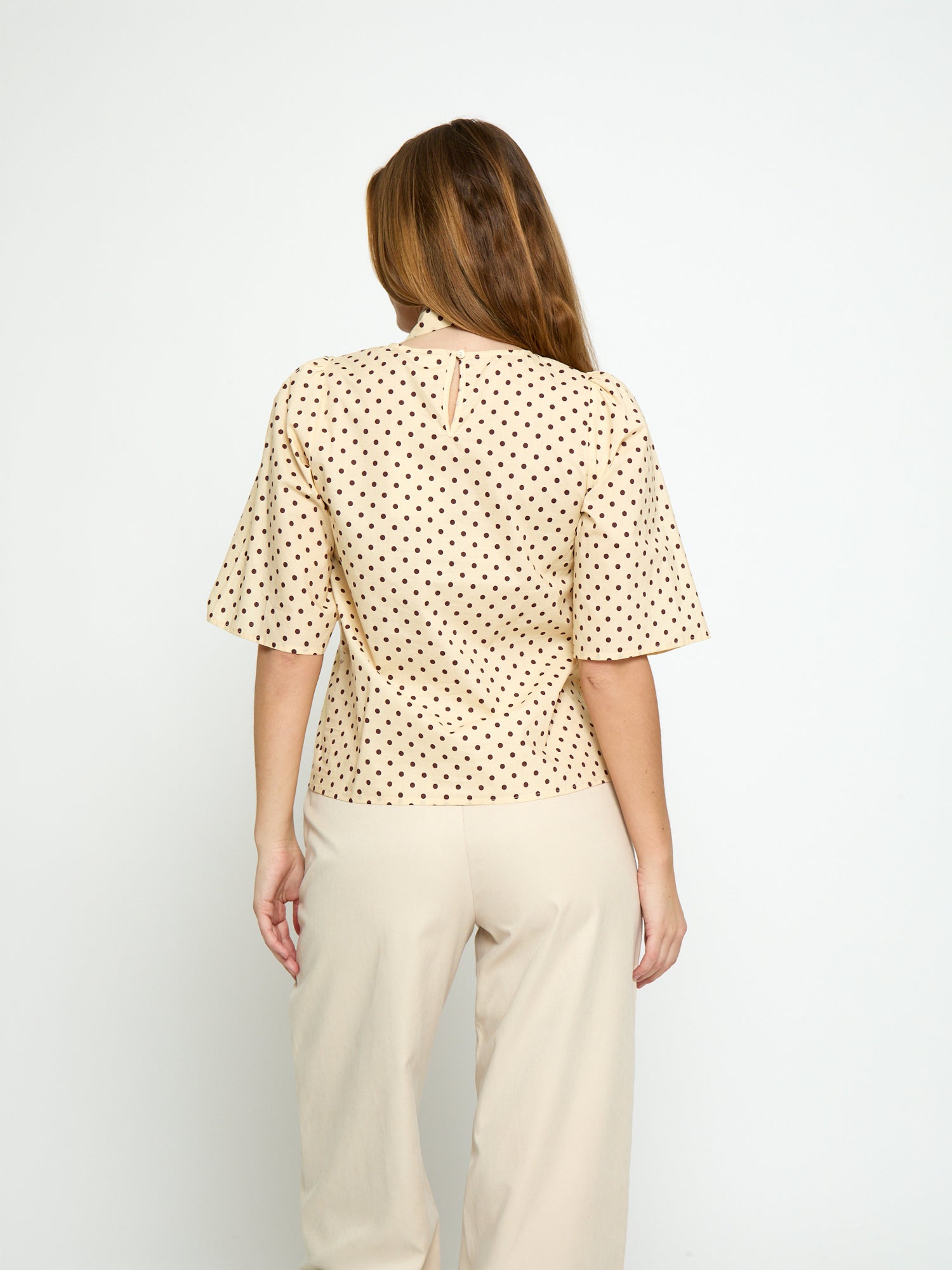 Peppercorn PCTyrell Wide Sleeve Blouse Blouse 9097P Dot Print
